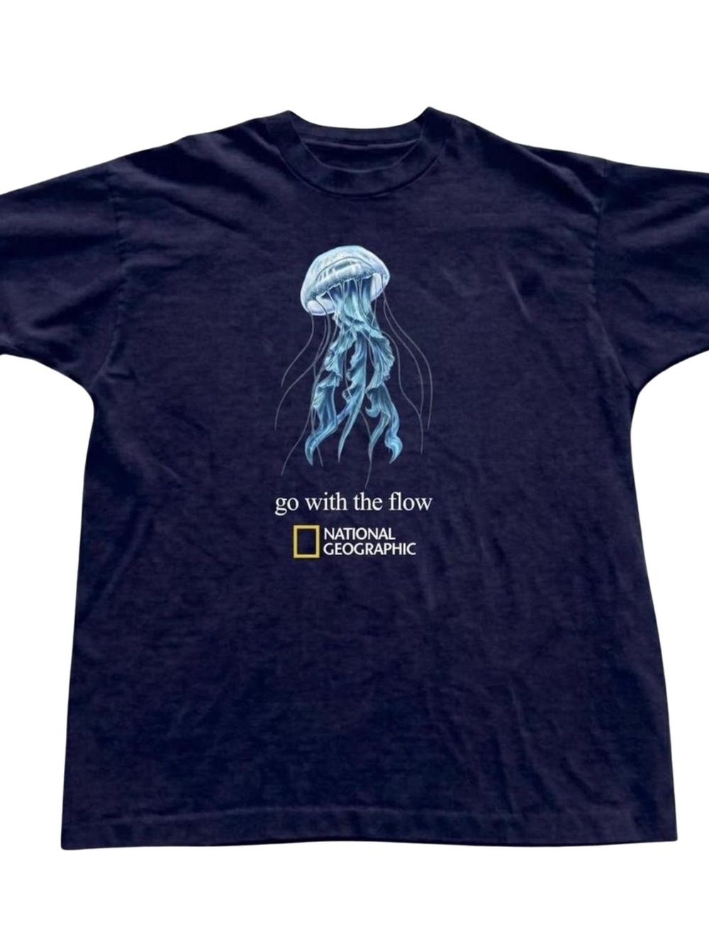 Gildan Navy 'Go With The Flow' Jellyfish T‑Shirt
